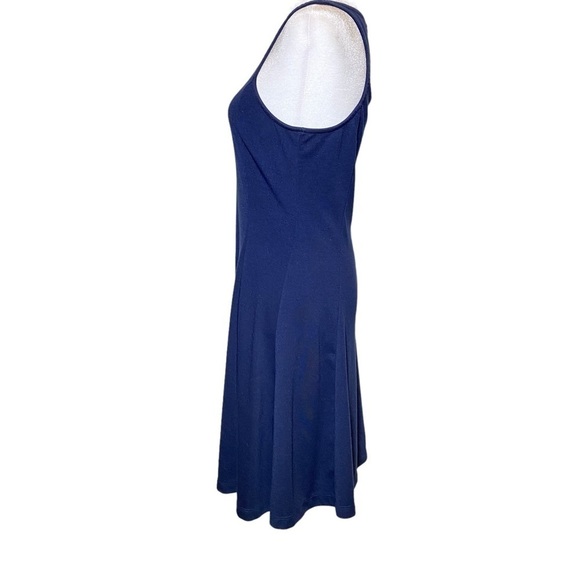Old Navy women's Medium Blue midi ponte sleeveless skater fit pullover dress - Picture 4 of 9